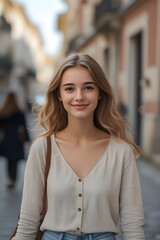 Portrait of a Young European Woman