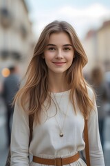 Portrait of a Young European Woman