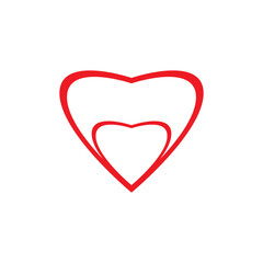 red heart on white background