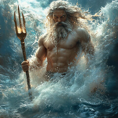 Poseidon Rising from the Ocean