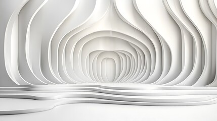 Obraz premium 3D Render of an Abstract White Architectural Interior AI Generated