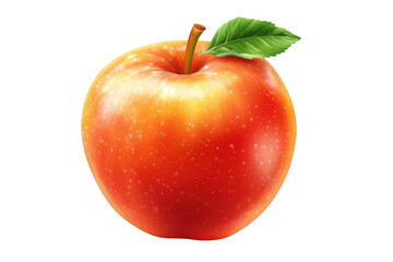 Transparent Apple Fruit with a Green Leaf on a Black Background, Creating an Illusion of a Glowing Orb