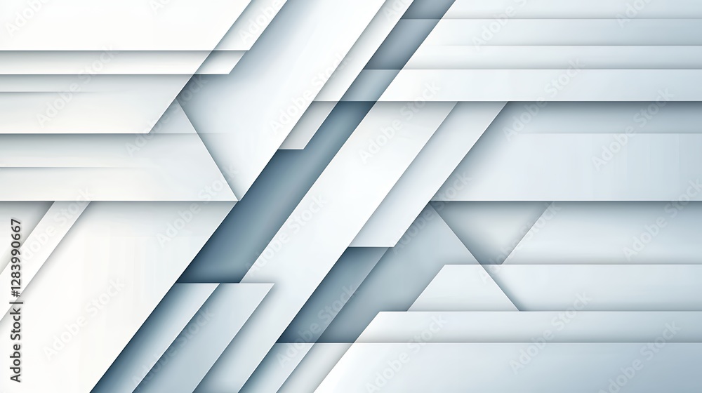Poster abstract geometric white and gray background with overlapping polygonal shapes