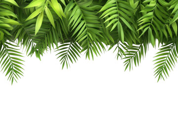 Obraz premium Green Palm Leaves with Black Background, Transparent Objects, Seamless Pattern Design