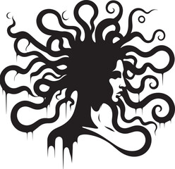 Sketch of graffiti or tattoo Head of Medusa Gorgon, a character from ancient Greek legends