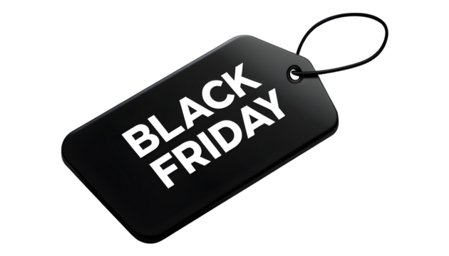 Black Friday Tag on a Transparent Background