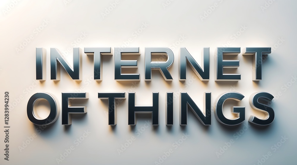 Poster exploring the concept of connectivity with internet of things typography