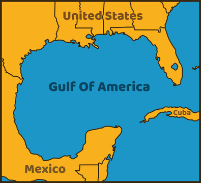 Gulf of America Map Illustration