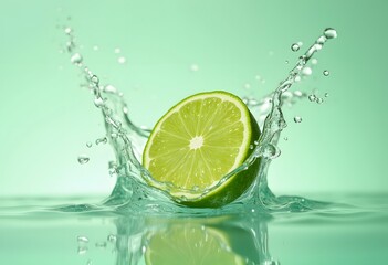 Fresh ripe bergamot fruits and splashing water on white background

