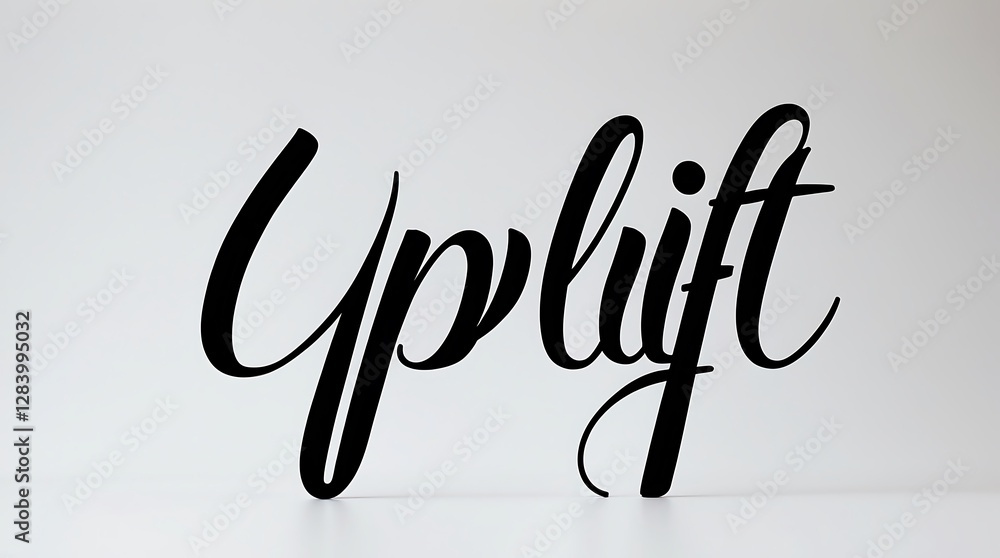 Poster elegant typography displaying the word uplift against a minimal background