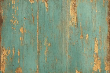 Obraz premium Rustic Teal And Gold Weathered Wood Texture Background