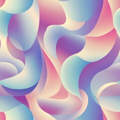 Seamless Abstract Flowing Ribbon Pattern in Soft Pastel Colors
