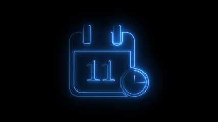 Calendar icon - day 11 animation Loma matte with transparent background 4K appointment, business meting day, important date, Timetable. time management, organize meeting. Planning strategy.