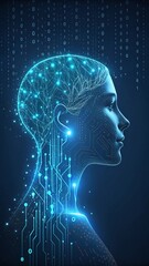 Obraz premium Human Brain Connectivity: Neural Network and Data Visualization