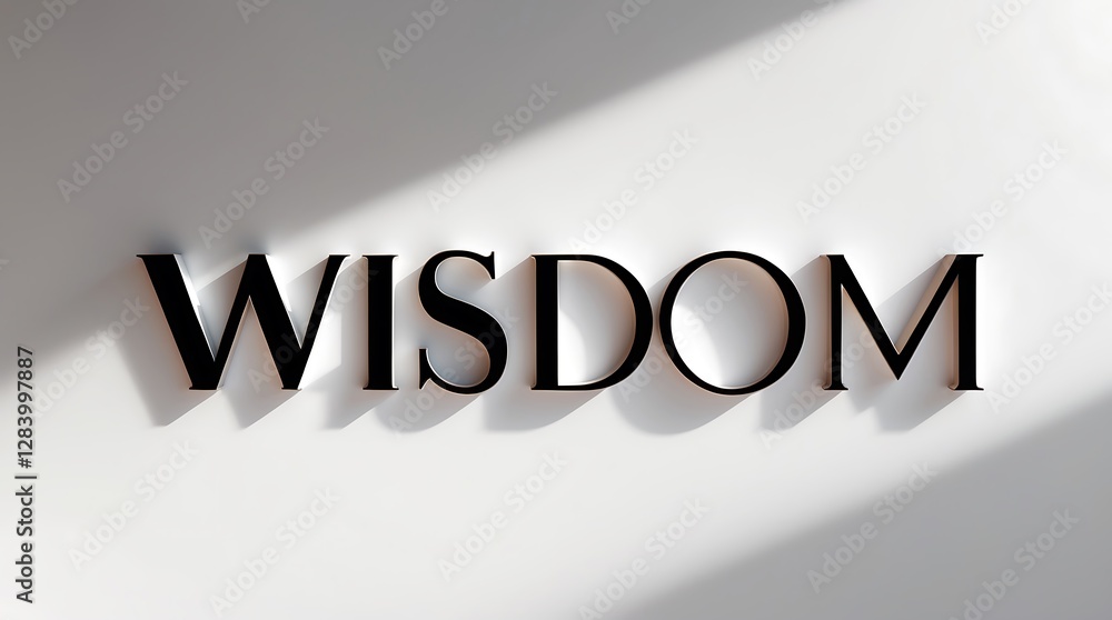 Poster emphasizing the concept of wisdom through shadow play on a minimalist surface