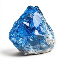 Brilliant Blue Crystal on a Light Background Enhancing Natural Beauty