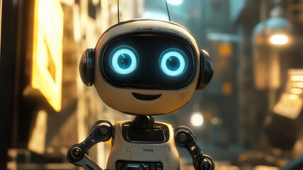 Fototapeta premium Adorable robots bringing a playful twist to the future!