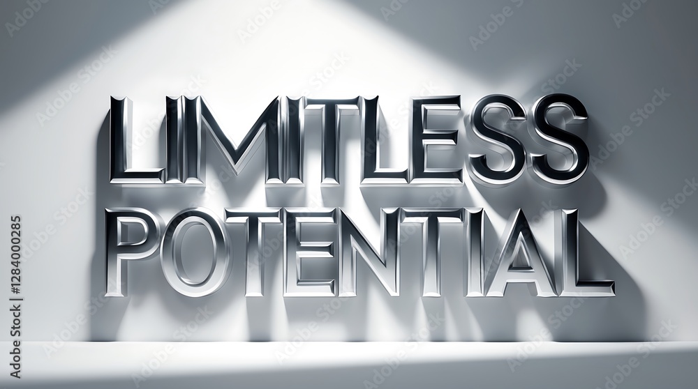 Poster exploring limitless potential through creative typography and design elements