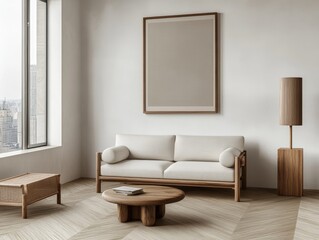 Modern minimalist living room apartment mockup