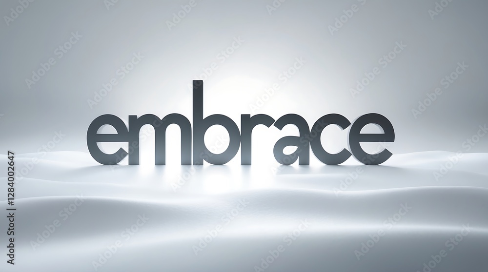 Poster embrace concept displayed in bold typography against a minimalistic background