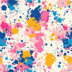 Seamless Vibrant Paint Splatters Pattern for Artistic Wallpaper Design