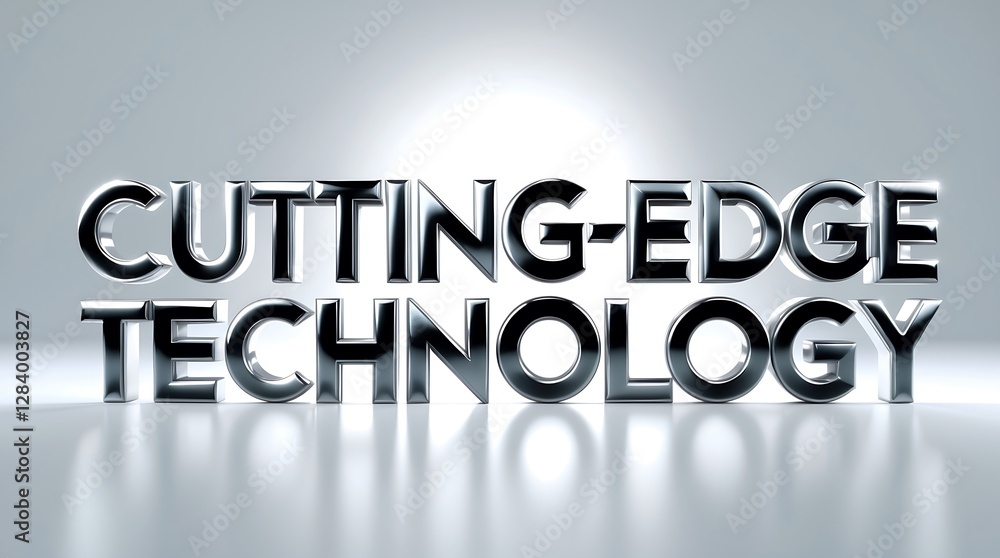Aufkleber showcase of innovative technology highlighted with modern typography on a smooth surface