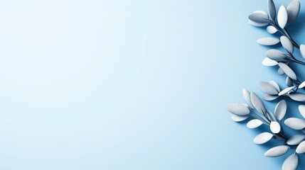 Elegant Leaves Design on Soft Blue Background for Modern Aesthetics