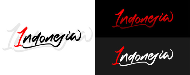 Indonesian handwritten text, calligraphy vector illustration.