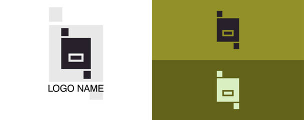A modern logo showcases a blend of black geometric shapes on a light and dark background. The clean layout emphasizes simplicity and sophistication, highlighting brand identity.