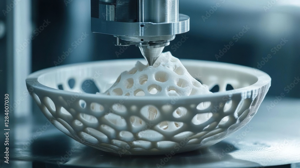 Poster industrial d printer creating complex components with precision in an automated smart factory