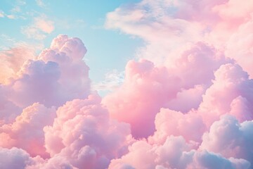 Sugar Pink Clouds in a Fantasy Sky A Soft and Dreamy Pastel Backdro