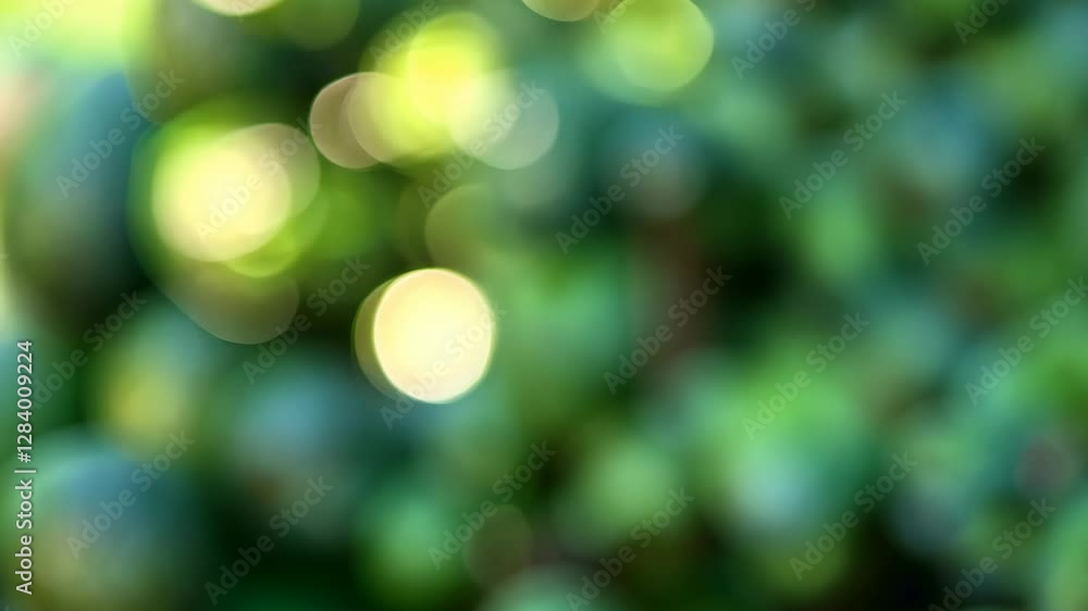 Poster soft green bokeh effect enhances the tranquility of a natural setting in the afternoon light