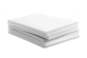 Stack of Paper Creates a Minimalist Composition with Office Supplies Theme.