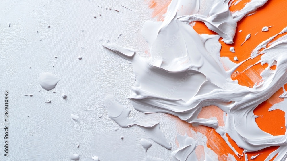 Aufkleber this oil texture features vibrant white and orange swirls creating a visually appealing background. 