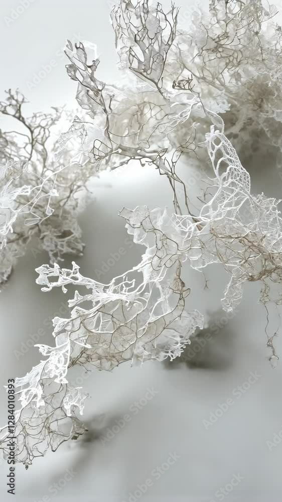 Aufkleber intricate details of delicate white lace-like structures against a soft background create an etherea