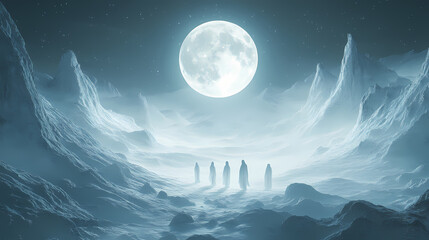 atmospheric ghostly figures