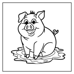 Naklejka premium Cozy Farm Animals Bold and Easy Coloring Book For Kids and Adults 