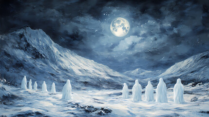 atmospheric ghostly figures