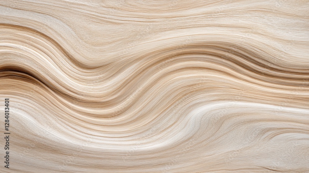 Poster this polished wood texture features smooth flowing waves in neutral tones creating an elegant backdr