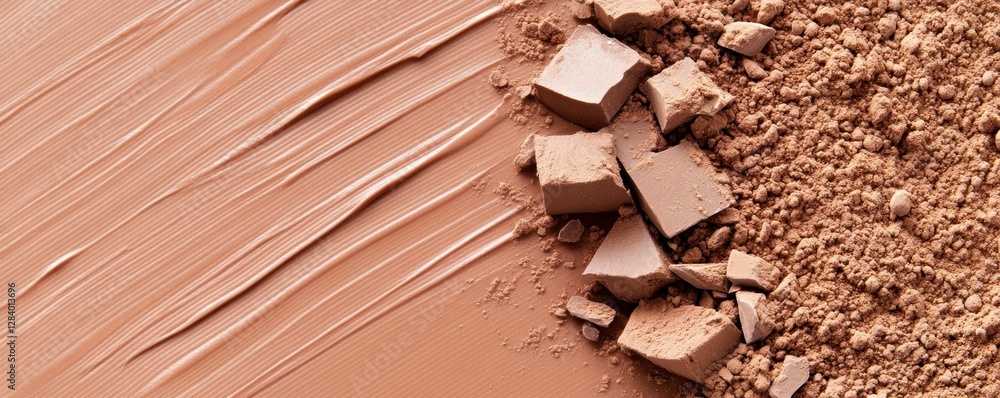 Poster fine powdered cocoa scattered on a smooth surface offers a warm inviting texture ideal for culinary 