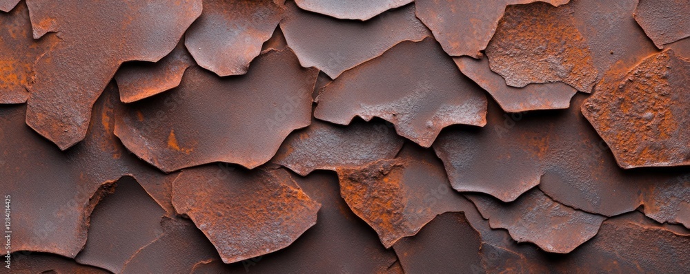 Poster this background features a rough rusty metal texture showcasing layers of peeling paint and a rich c