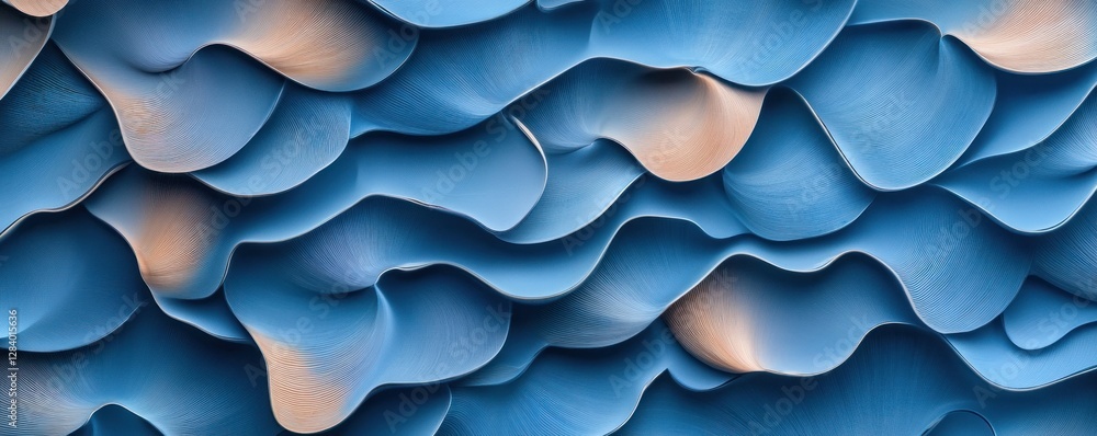 Aufkleber a unique and captivating background showcases intertwined sea shells in soothing blue and beige tone