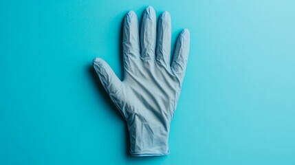 Obraz premium Professional Image Hand Holding Blue Medical Gloves