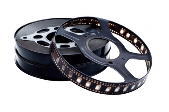 Film Reels Layered Together with Entertainment Memories Nostalgia
