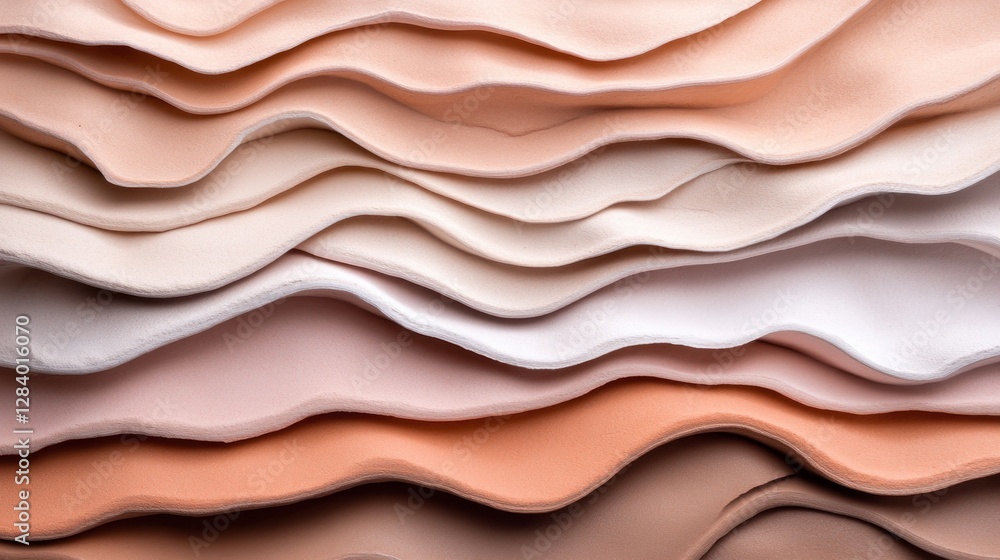 Poster soft sedimentary rock layers display a variety of warm earthy tones and smooth contours creating a t