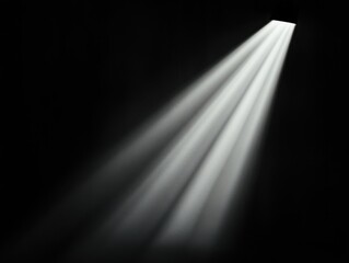 Spotlight shining bright in dark space