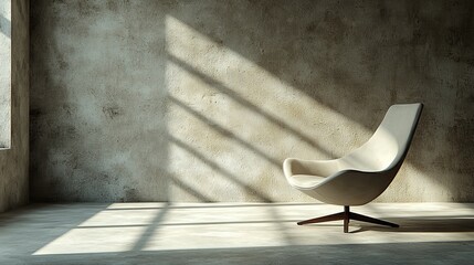 Sunlit modern chair in minimalist room interior design inspiration contemporary aesthetics calm environment