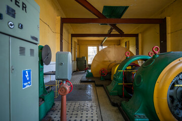 Abandoned Historic Industrial Mine in Silesia with a Unique Colorful Hoisting Machine