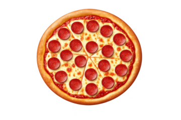 Pepperoni Pizza Shows Delicious Meal with Dinner Theme