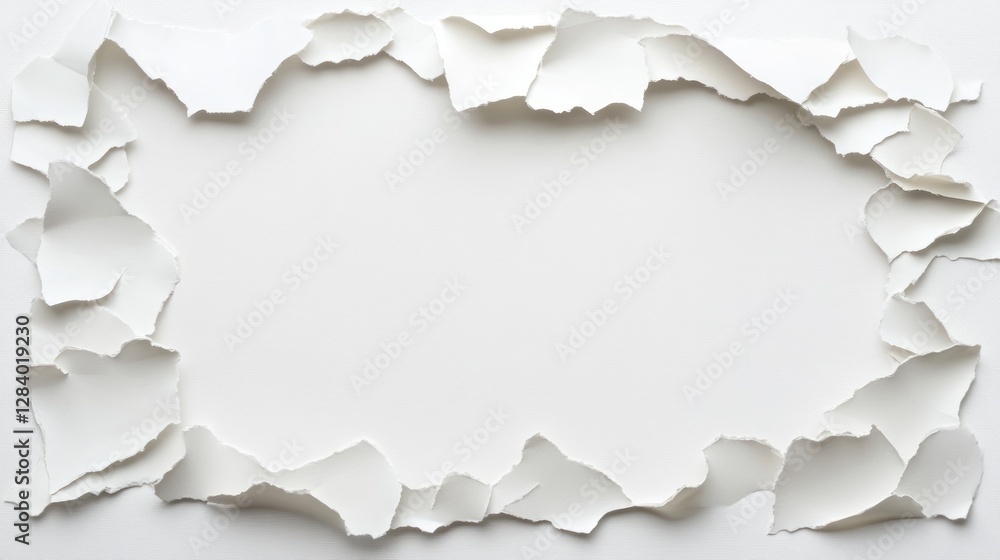 Poster this background features a textured area of torn paper edges that create an inviting and creative co